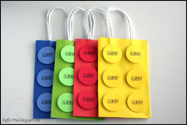 Homemade LEGO party bags