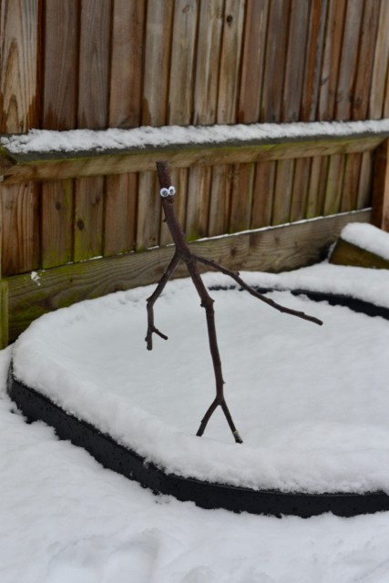 Homemade Stickman in the snow