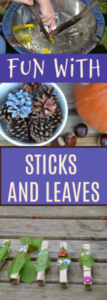 Fun things to do with sticks and leaves #stickcrafts #craftsforkids #forestschool #forestcrafts
