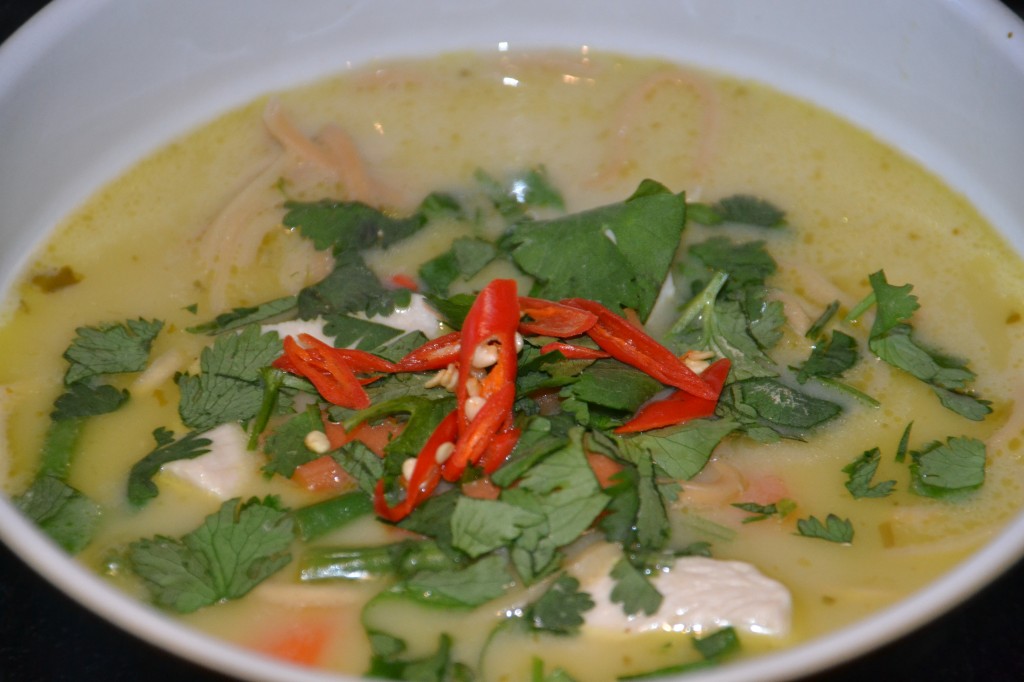 thai chicken soup in a cup