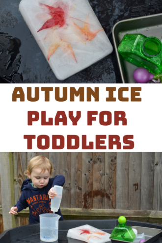 Autumn Ice Play for toddlers
