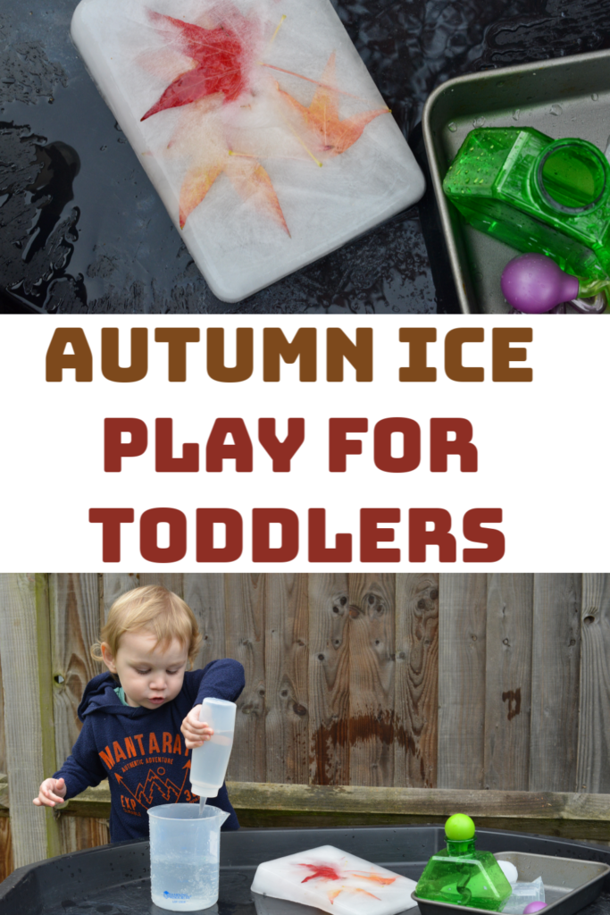 Autumn Ice Play for toddlers #sensoryplay #toddlerplay #scienceforkids #iceexperiments #fallscience