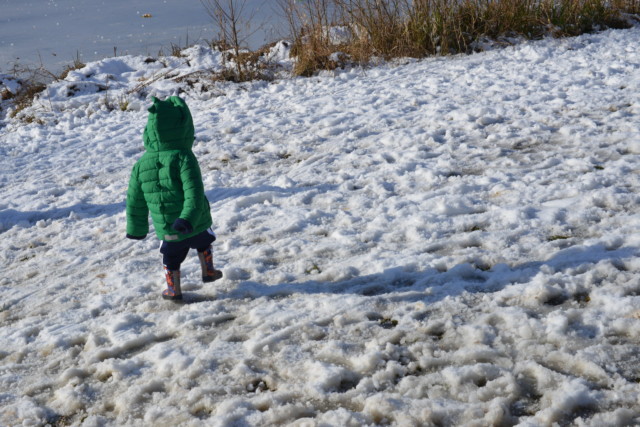 toddler in snow