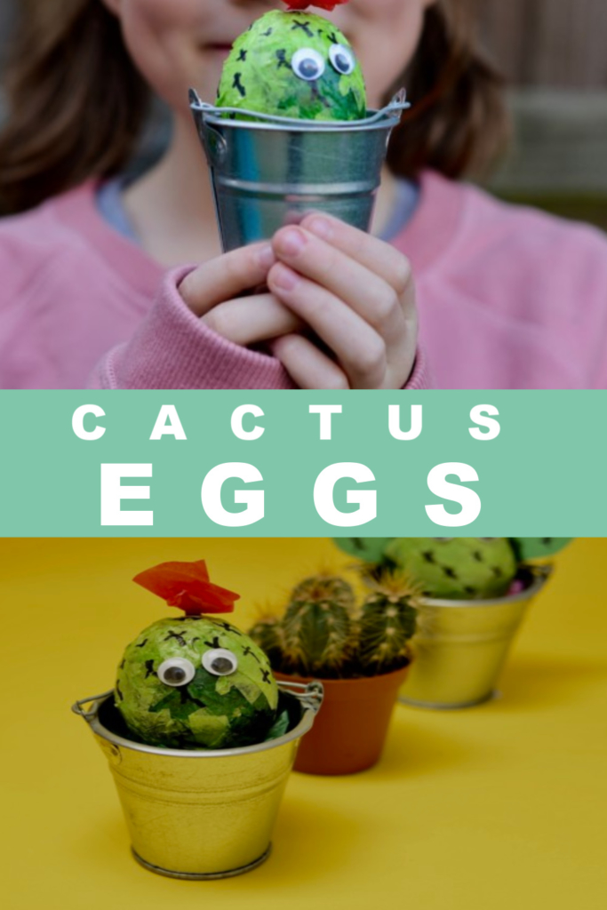Cactus Decorated Eggs for Easter #Eastercrafts #decoratedeggs #cactuscrafts
