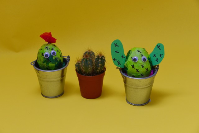 Cactus decorated eggs