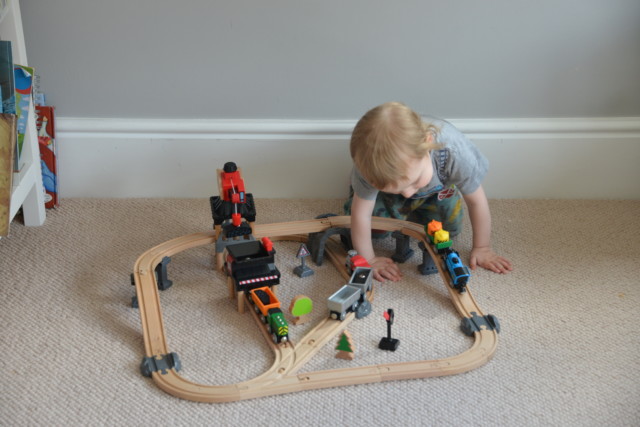 Hape wooden train set