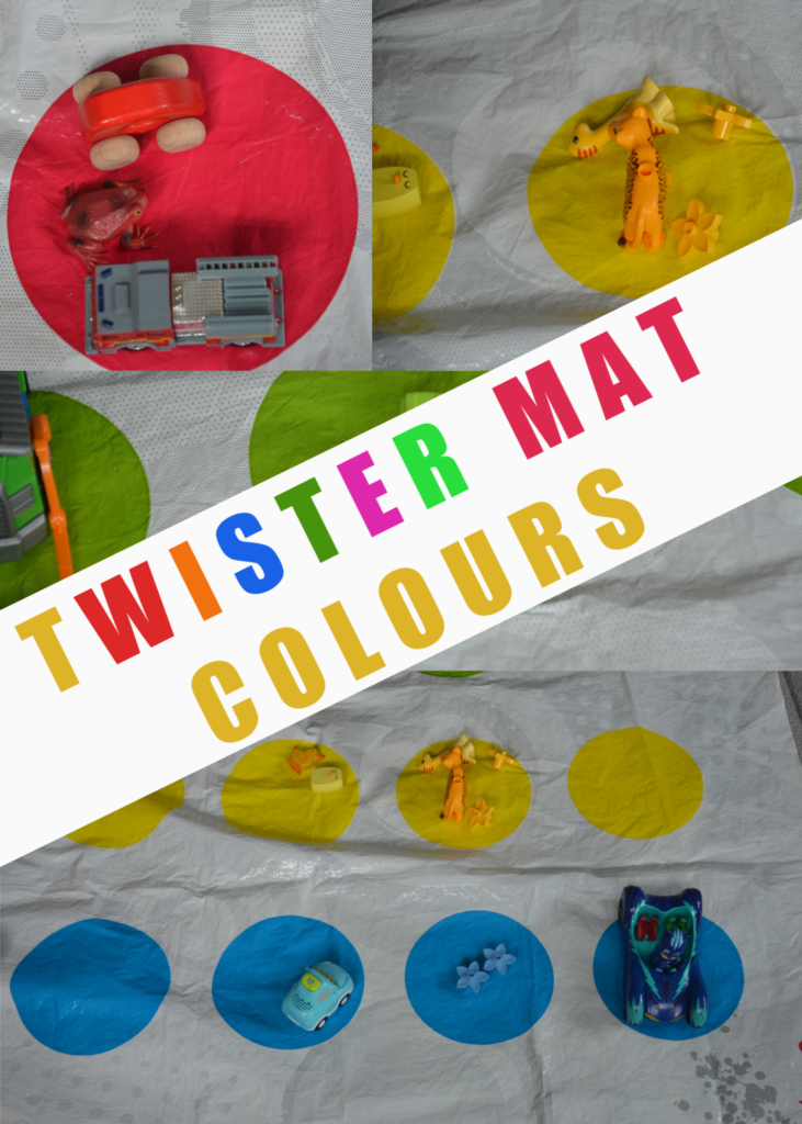 fun colour learning activity for kids using a Twister mat #coloursforkids 