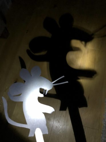 Image of a Gruffalo shadow puppet for use as a non messy toddler science experiment