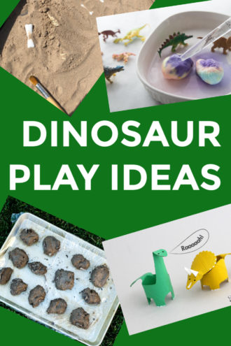 easy dinosaur activities for preschoolers  - make fossils, dig for bones and more dinosaur crafts for kids #dinosauractivities #dinosaurcrafts #dinosaurmessyplay