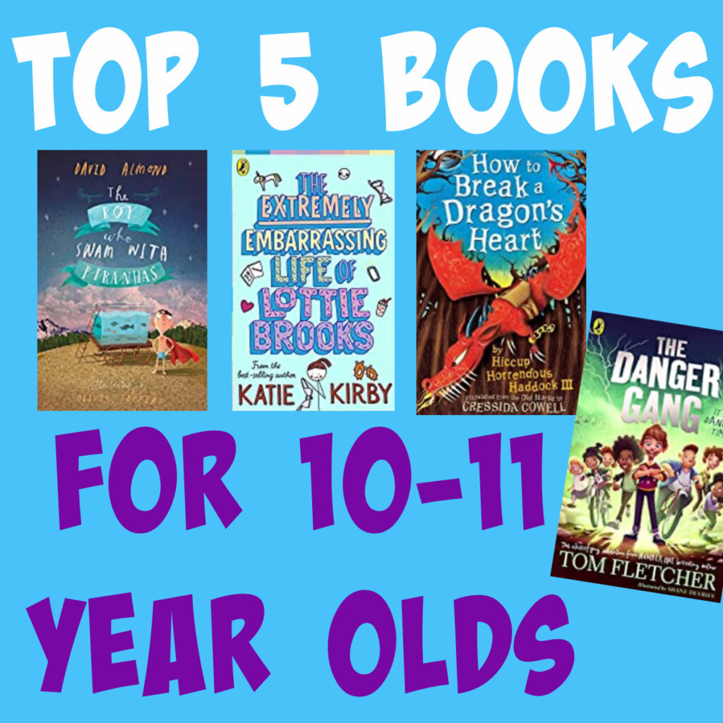 Image of top 5 recommend books for 5-11 year olds