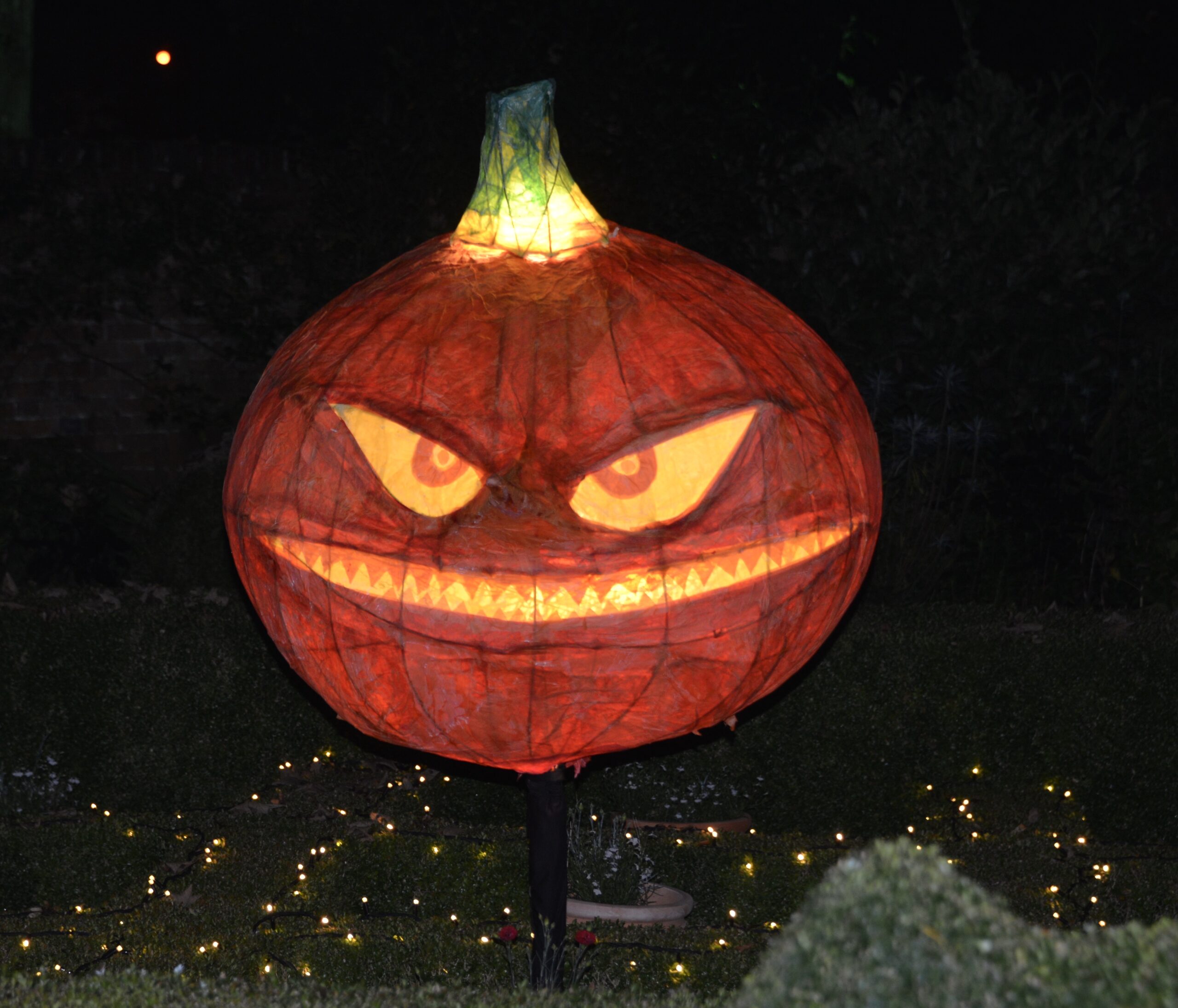 Pumpkin light for Halloween at West Green