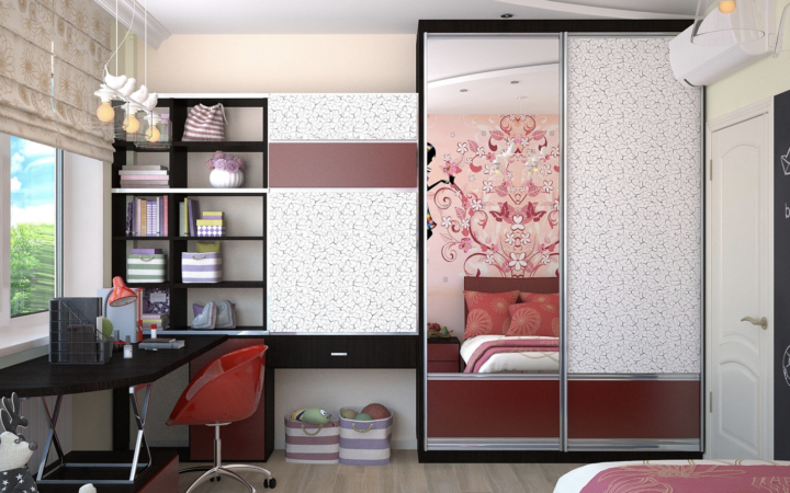 tidy bedroom with storage