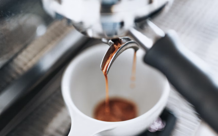 coffee pouring from a machine