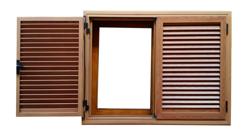 illustration of wooden shutters
