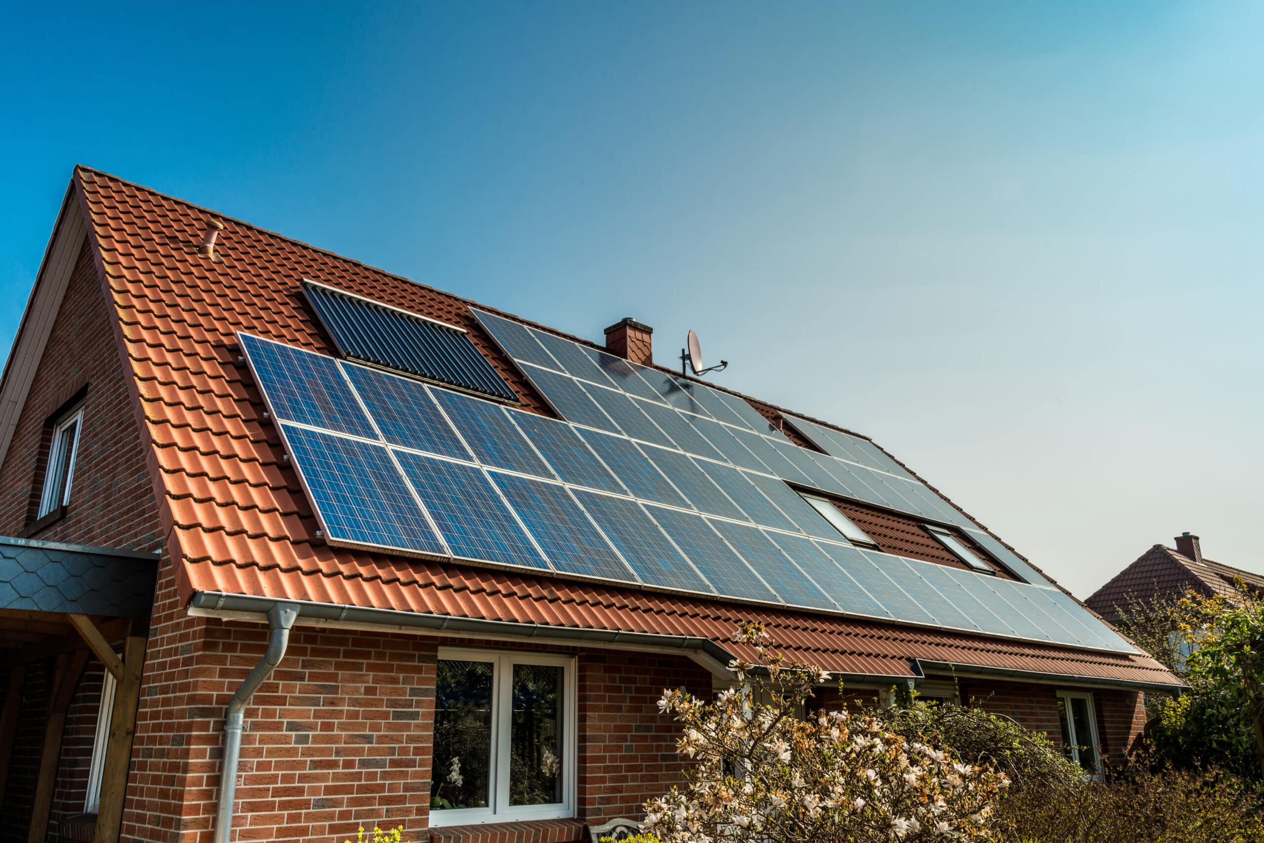 solar panels on a house