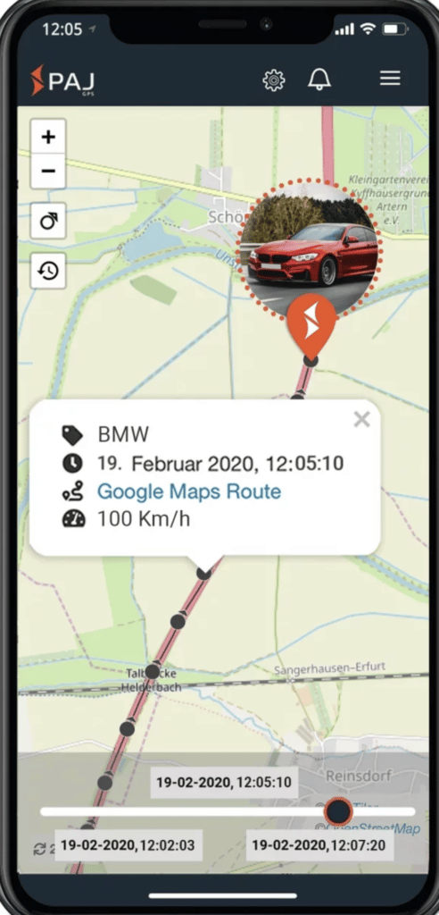 PAJ tracker finder app image