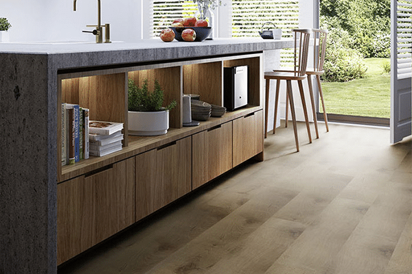 luxury wooden floor with a bookshelf on top of it