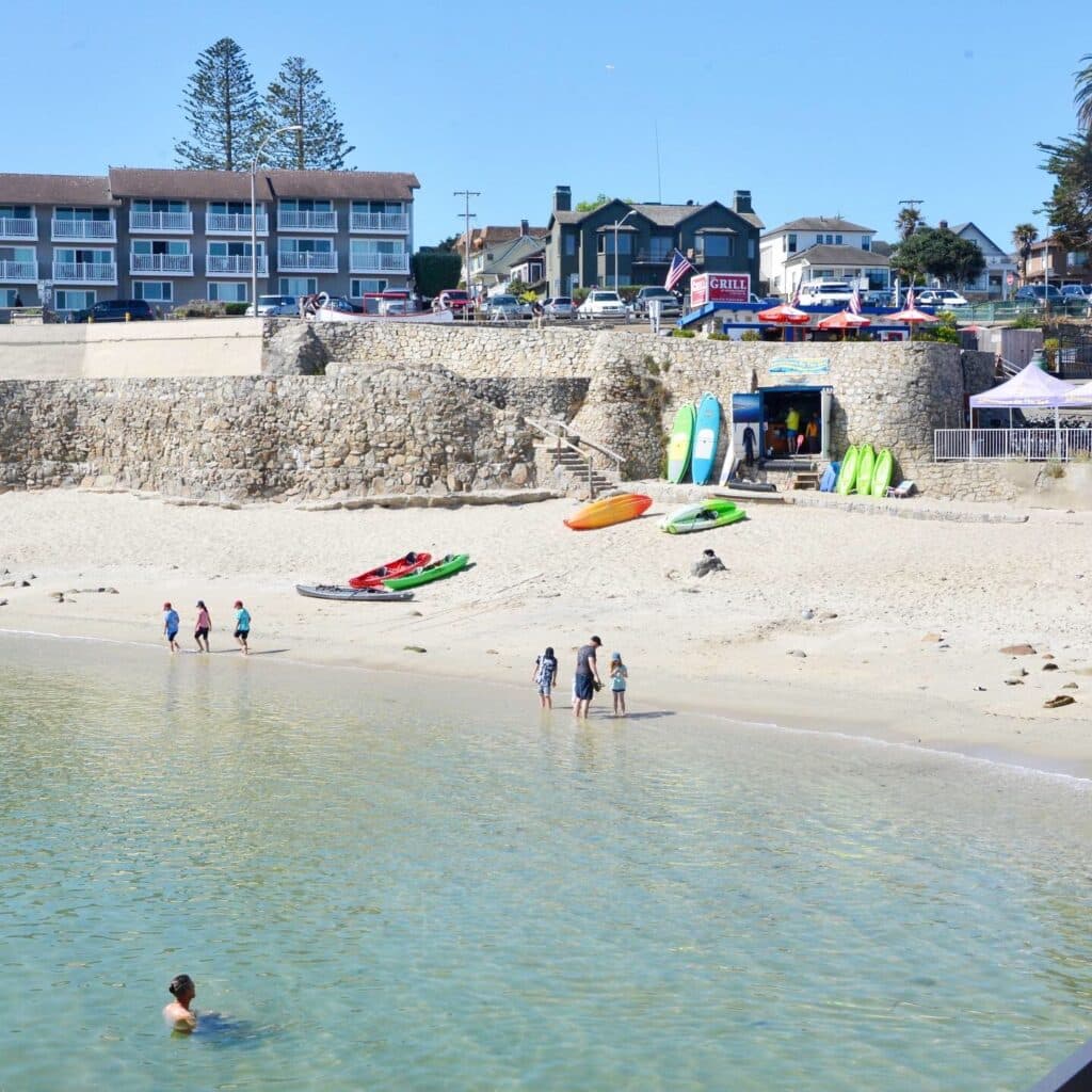 View of the beach at Lovers Point, Pacific Grove, Monterey Bay