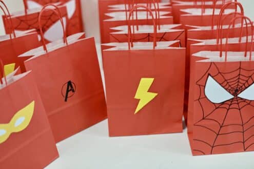 DIY superhero party bags