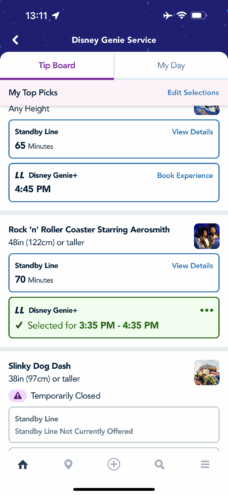 Genie + example for Hollywood Studios