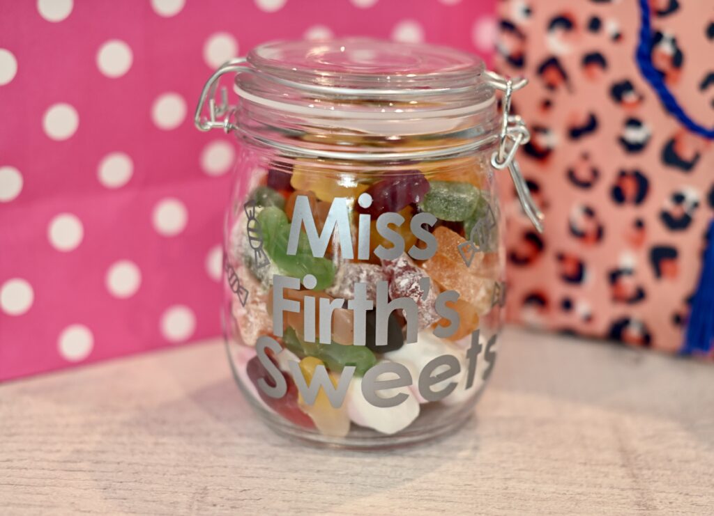 Sweet jar made with a Cricut joy