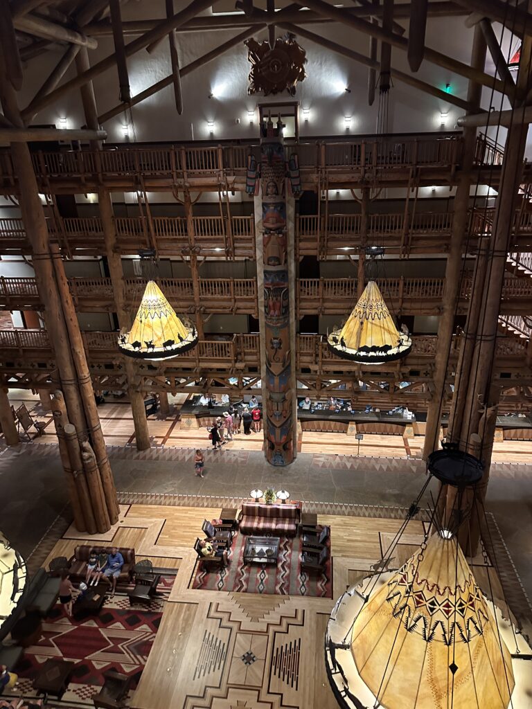 inside of Disney's Wilderness Lodge