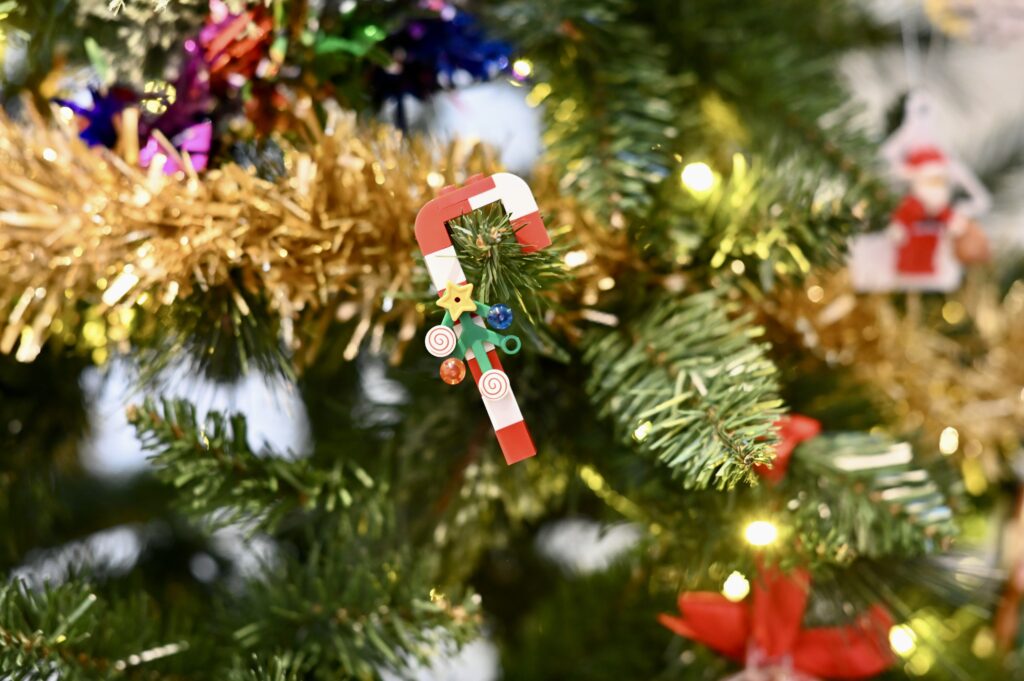 LEGO® candy cane tree decoration