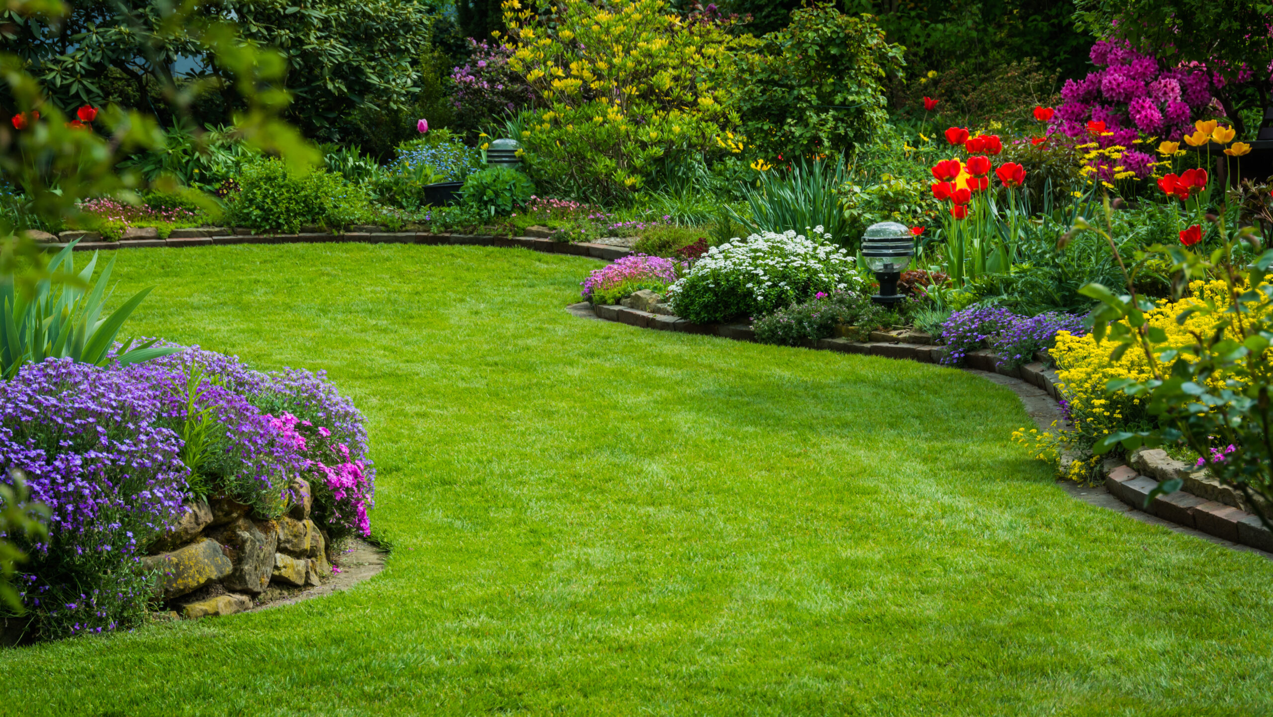 beautifully manicured garden lawn