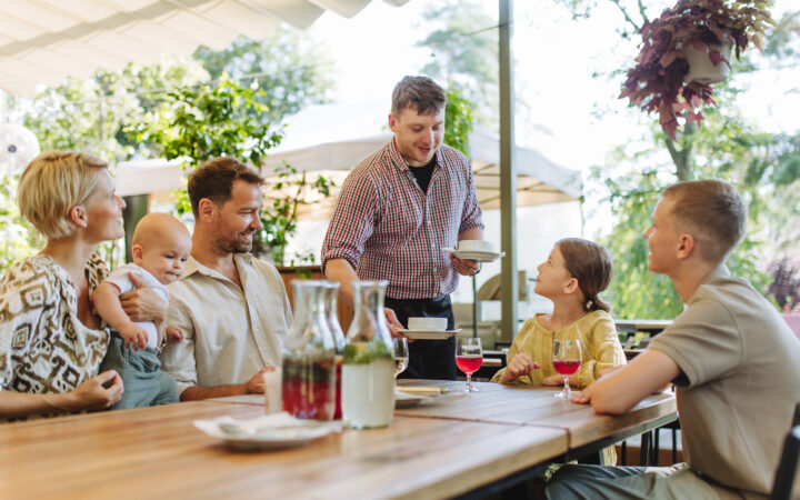 Family eating out