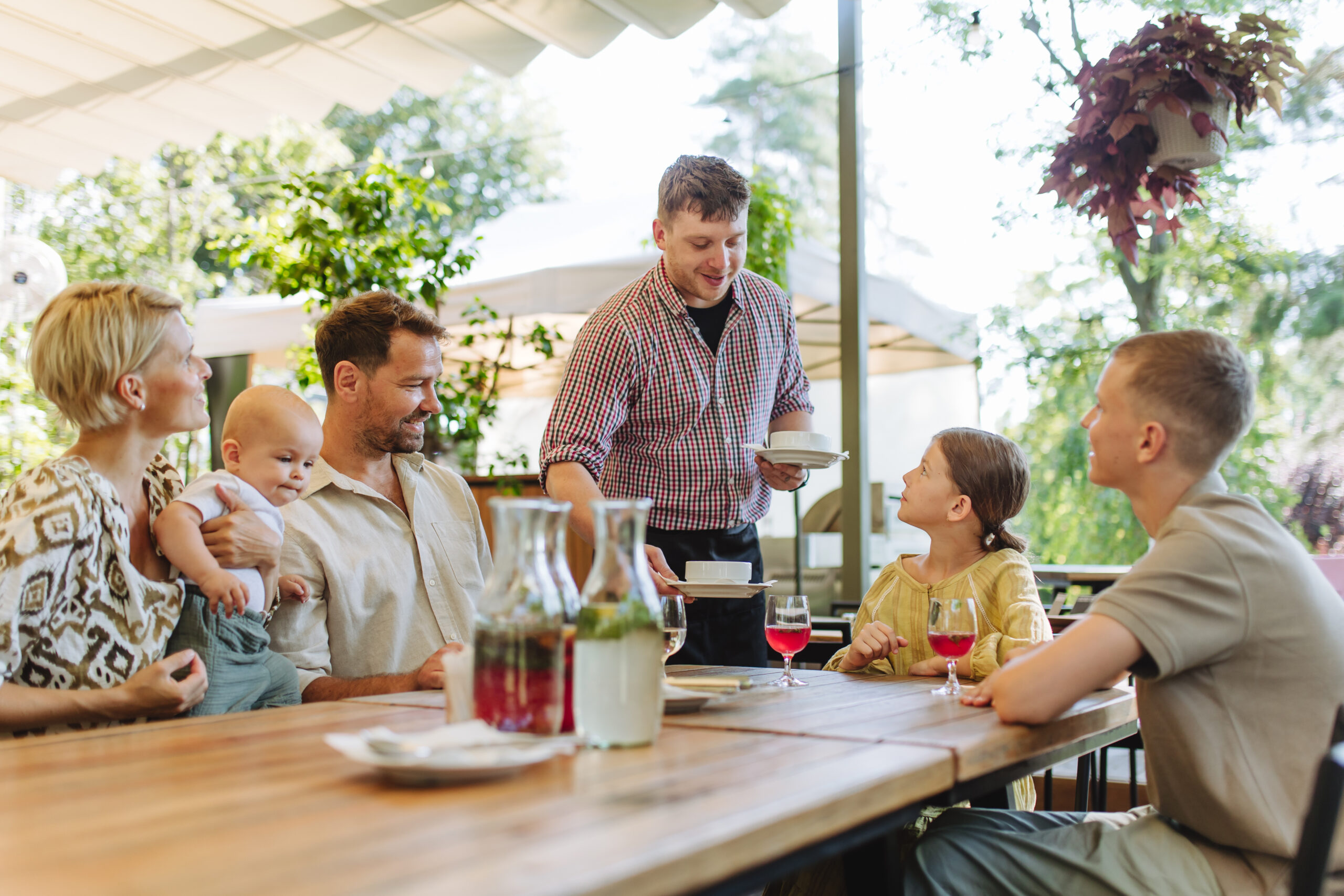 Family eating out