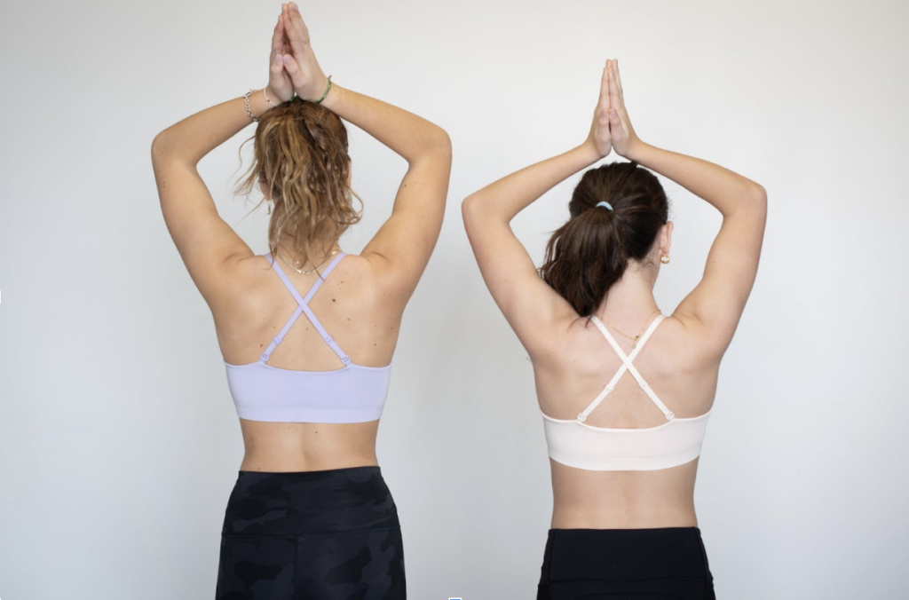 Two teen girls wearing training bras from Bleuet
