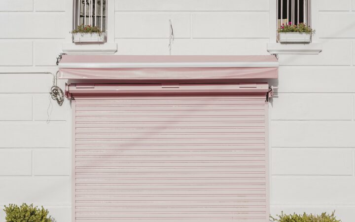 pink garage door