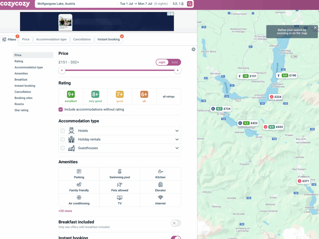 CozyCozy search features