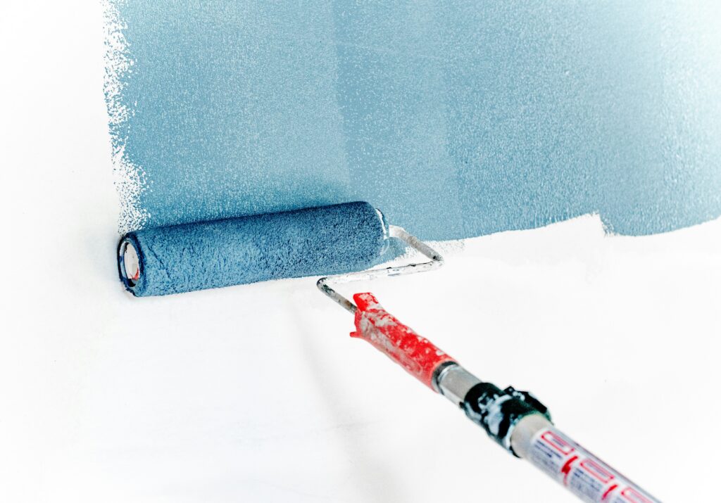 paint roller on wall